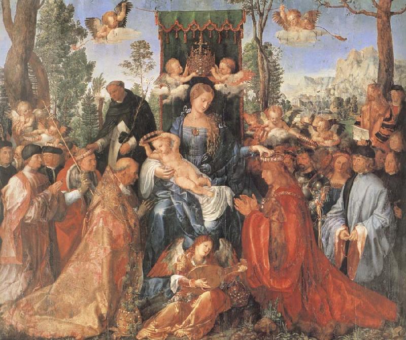 Albrecht Durer The Feast of the rose Garlands the virgen,the Infant Christ and St.Dominic distribut rose garlands Sweden oil painting art